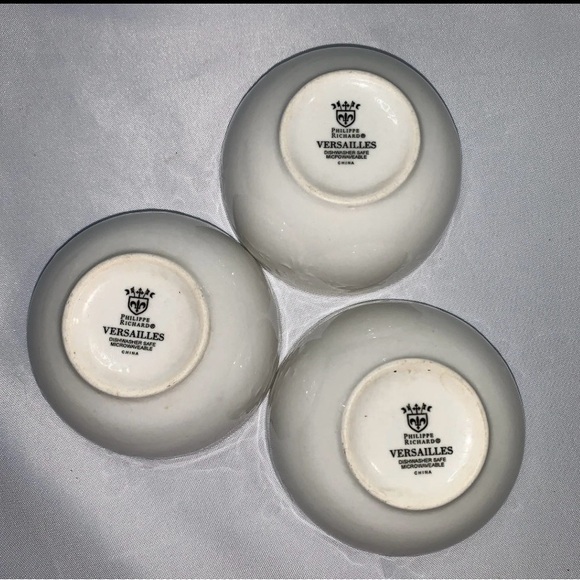 Philippe Richard Versailles Vintage Bowls Porcelain White Ceramic Lot of 3 - Picture 4 of 6